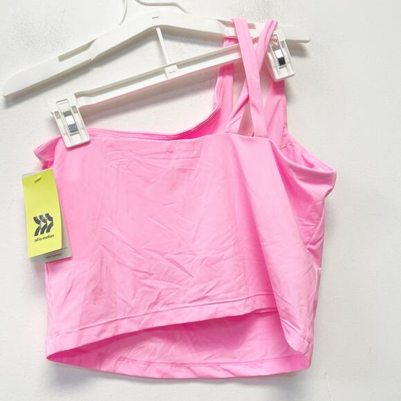 All In Motion Women's Light Support Asymmetrical Cropped Sports Bra Pink Size XL - Picture 3 of 8